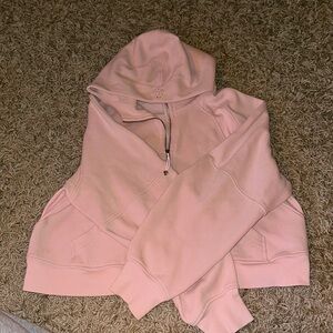 Pink lululemonn scuba 3/4 zip hoodie